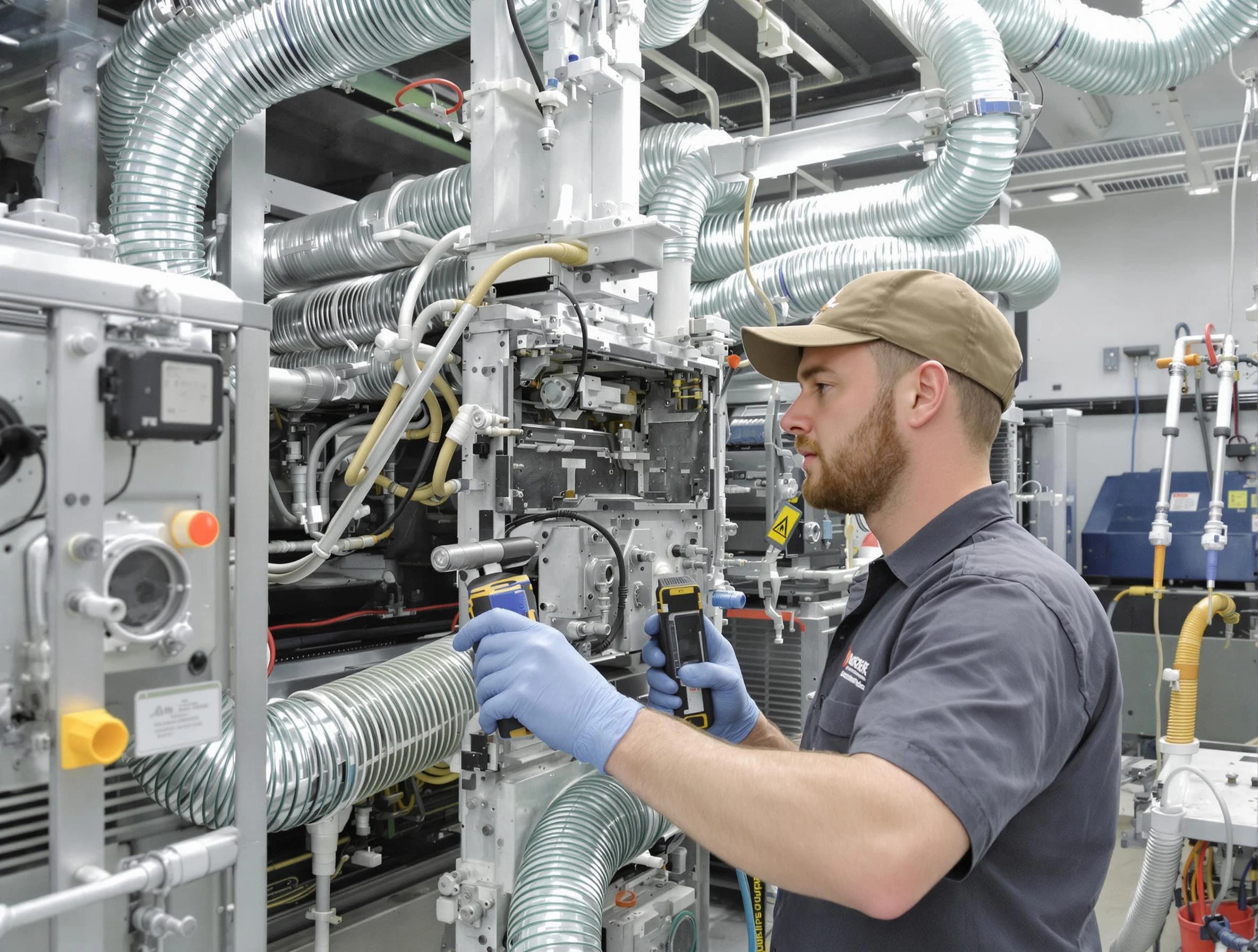 Spanish Fork Air Duct Cleaning technician performing precision commercial coil cleaning at a business facility in Spanish Fork