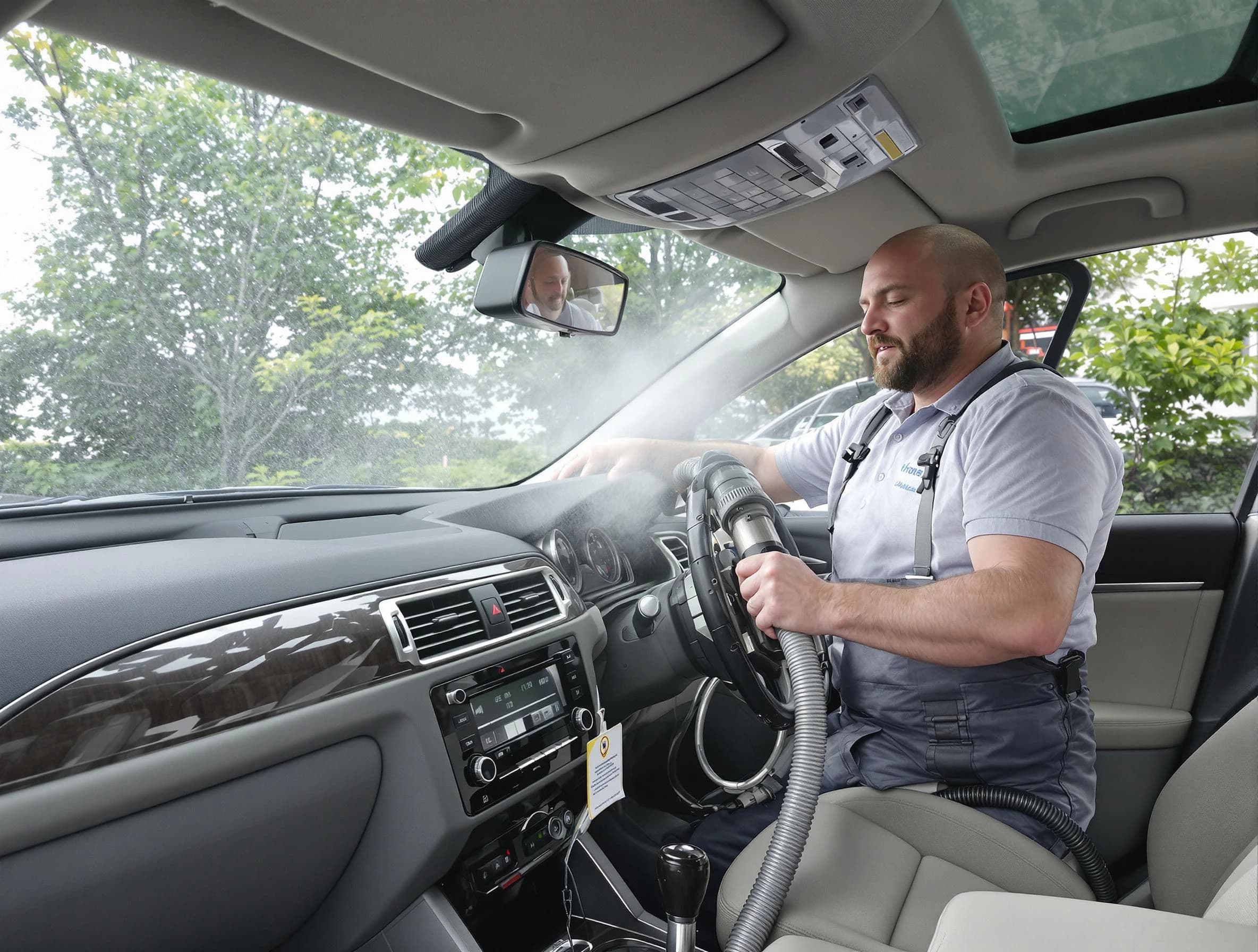 Spanish Fork Air Duct Cleaning specialist performing professional car duct cleaning in Spanish Fork