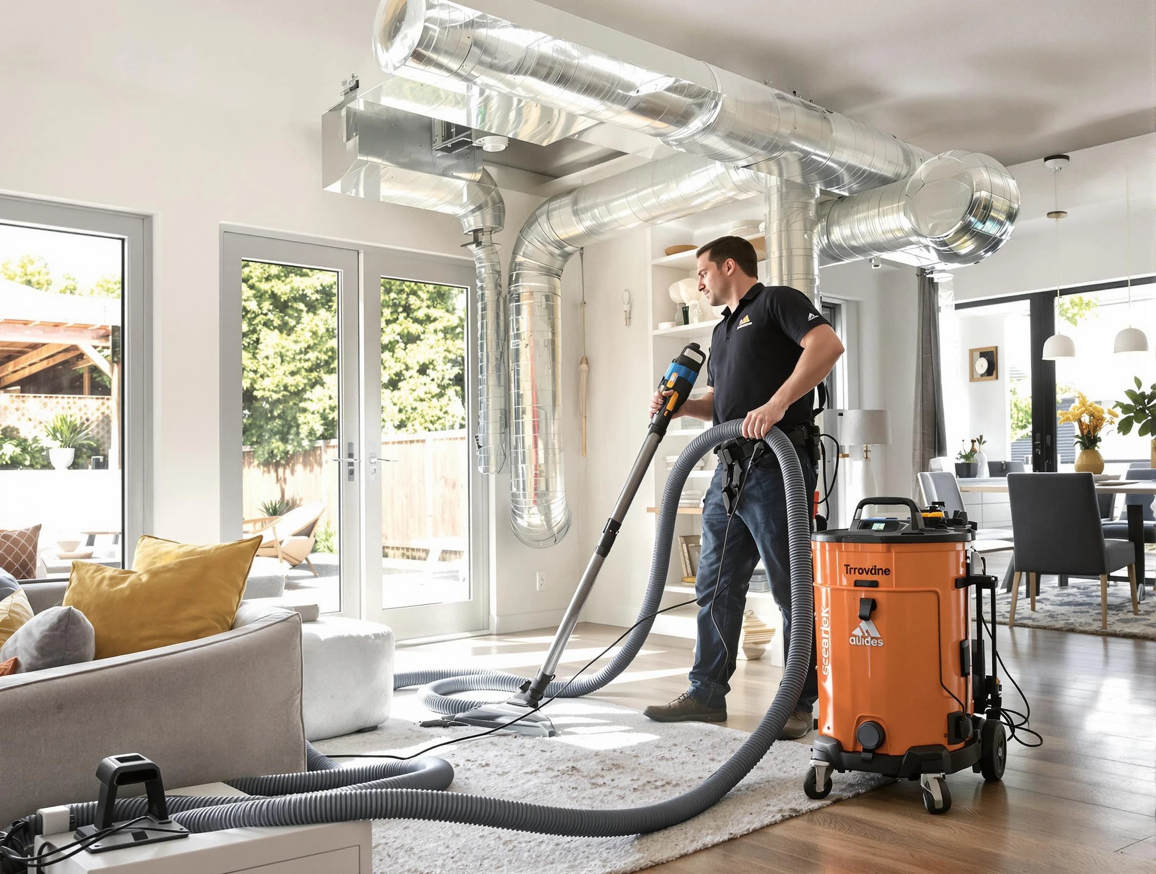 Spanish Fork Air Duct Cleaning specialist performing thorough residential duct cleaning using advanced equipment in Spanish Fork