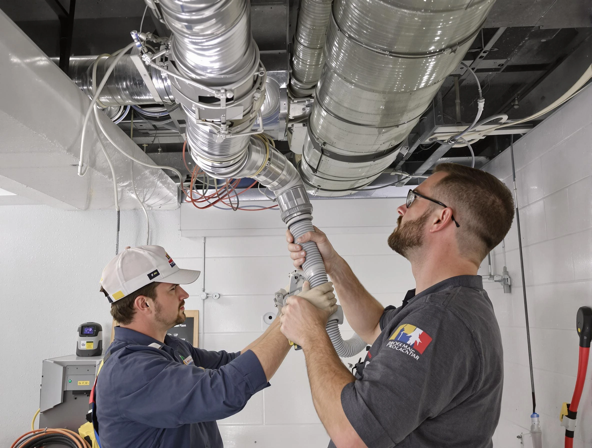 Spanish Fork Air Duct Cleaning technician performing thorough AC duct cleaning in Spanish Fork