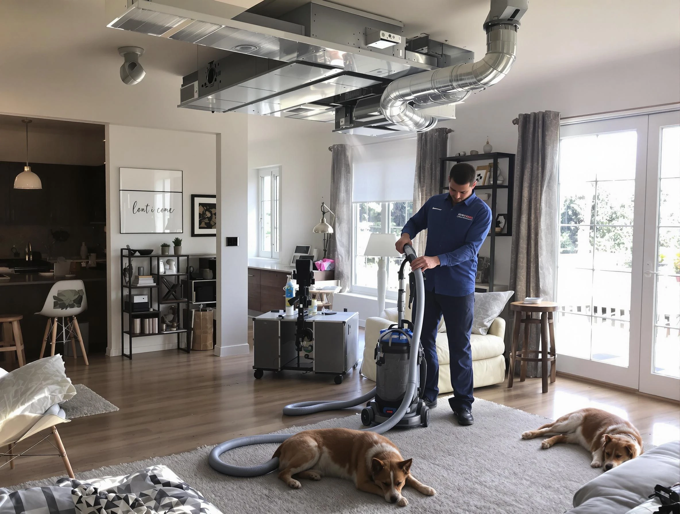 Spanish Fork Air Duct Cleaning technician performing detailed indoor duct cleaning for improved air quality in Spanish Fork