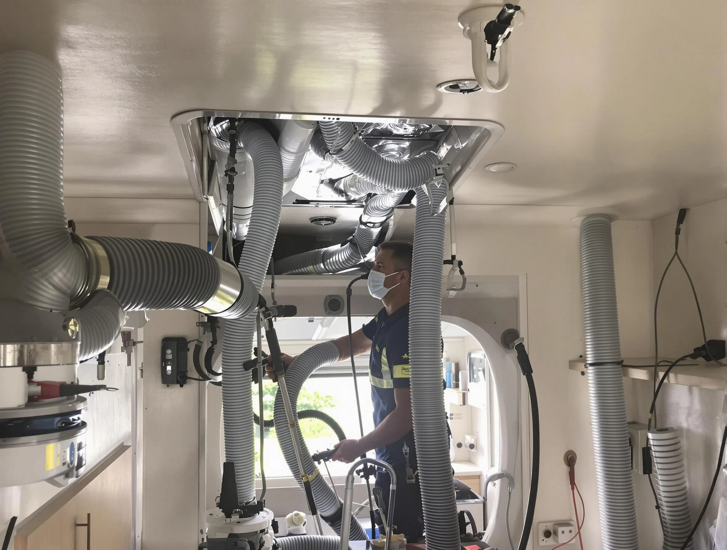 Spanish Fork Air Duct Cleaning specialist performing precise mobile home duct cleaning in Spanish Fork