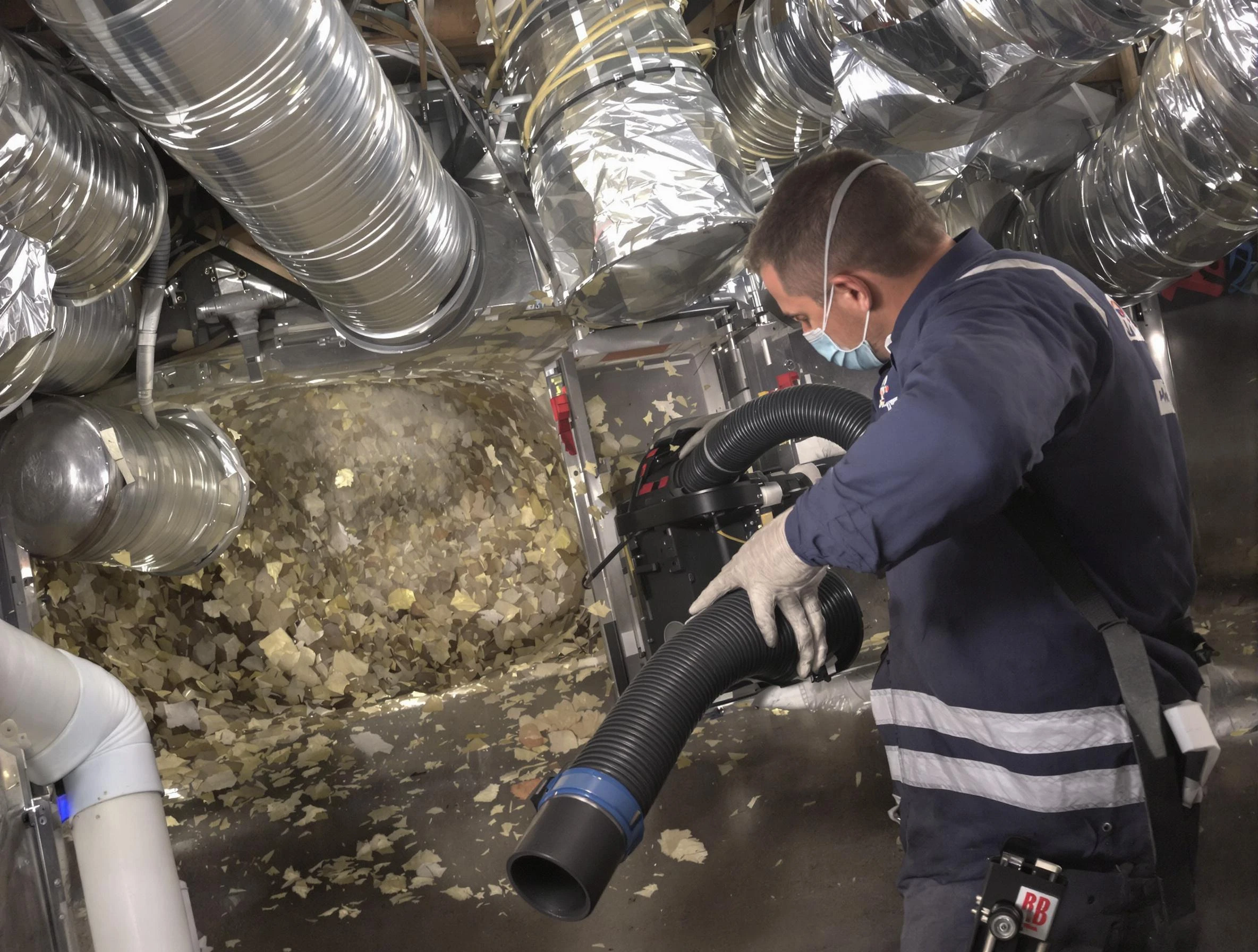 Spanish Fork Air Duct Cleaning specialist operating negative pressure cleaning equipment for thorough duct maintenance in Spanish Fork